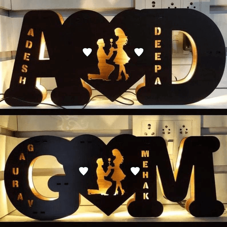 A to Z Glowing LED Name Board 2 Character