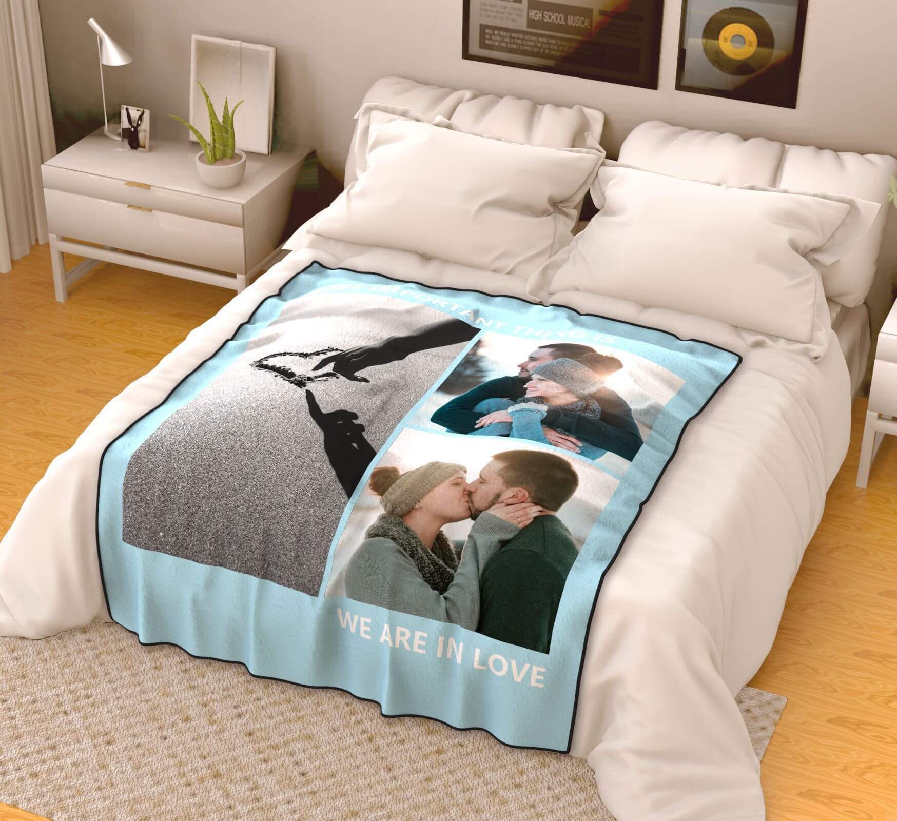 Personalized Photo Bed Sheet with Pillow Cover Set