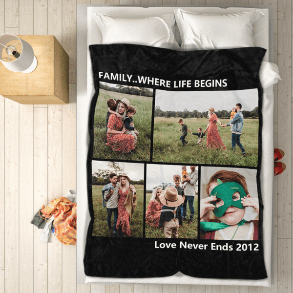 Personalized Photo Bed Sheet with Pillow Cover Set