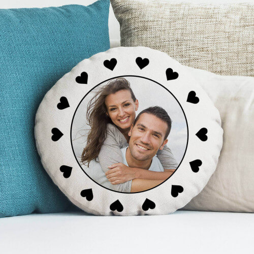 Circle Shape Customized Photo Printed Cushion Pillow