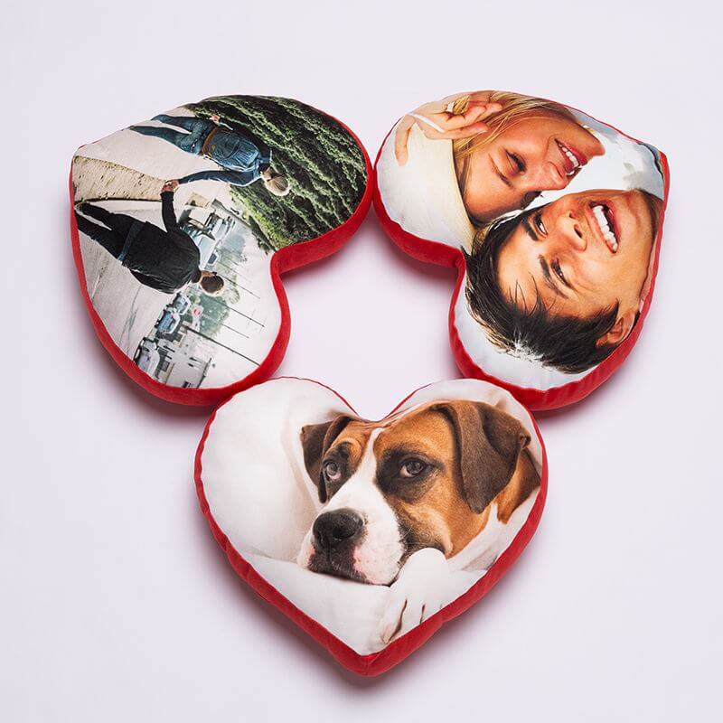 Heart Shape Customized Photo Printed Cushion Pillow